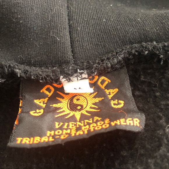 Black jacket with tattoo design and dwarf hood - Picture 4 of 4